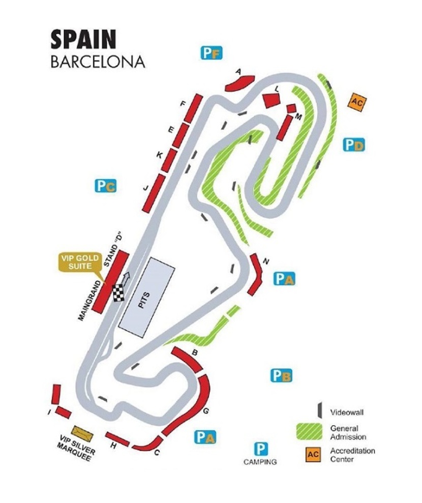 F1 Spanien Streckenplan F1 Spanien Streckenplan