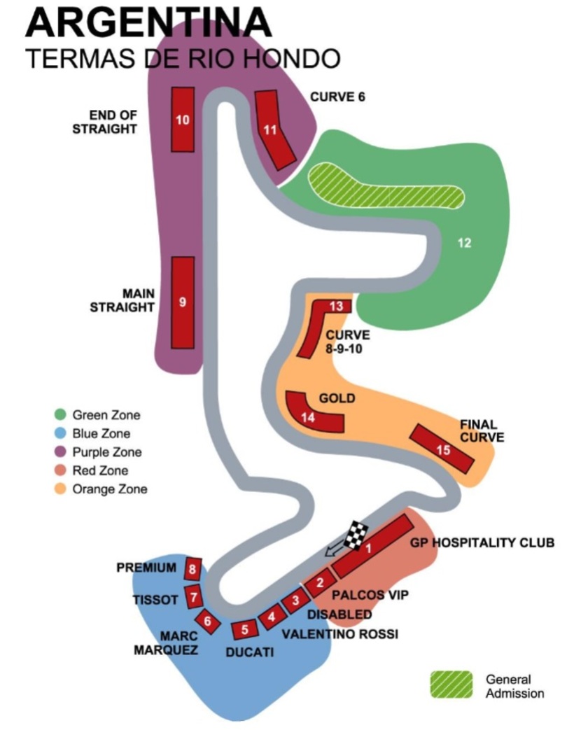 Moto GP Argentinien Streckenplan Moto GP Argentinien Streckenplan