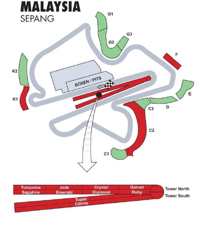Moto GP Malaysien Streckenplan Moto GP Malaysien Streckenplan