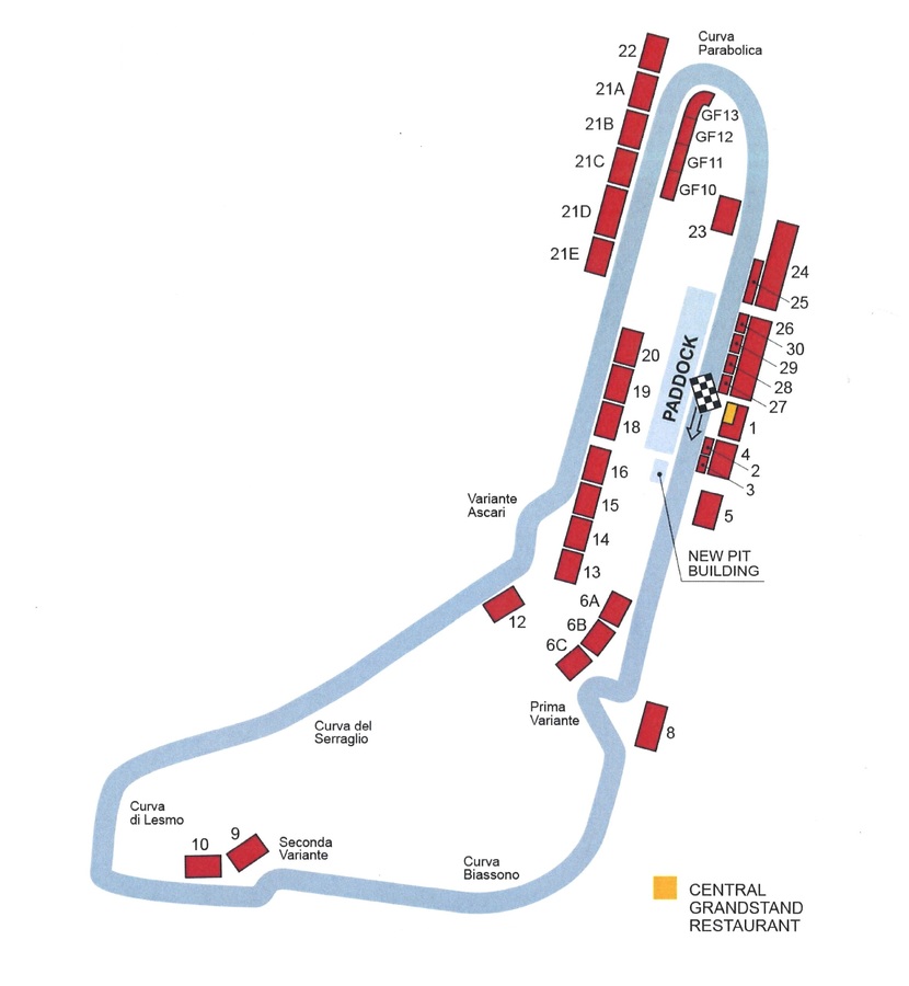 Streckenplan F1 Monza