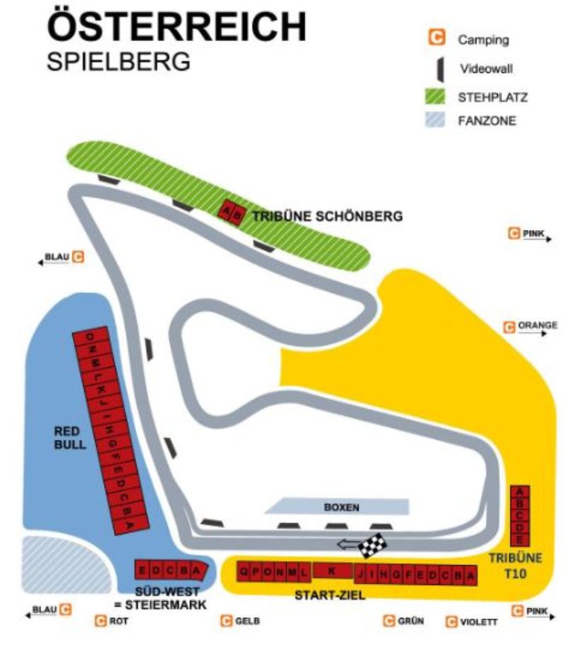 Streckenplan F1 Spielberg 2021 Streckenplan F1 Spielberg 2021