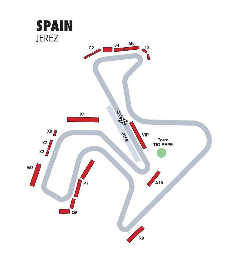 Moto GP Spanien Jerez Streckenplan