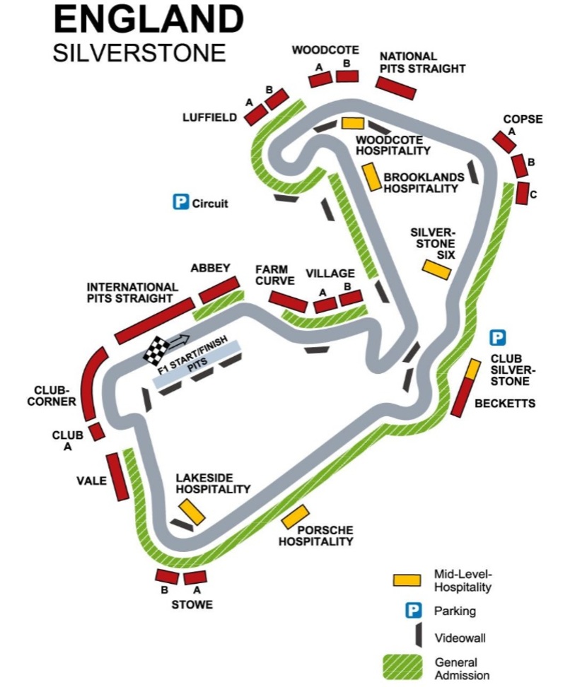 F1 England Streckenplan F1 England Streckenplan