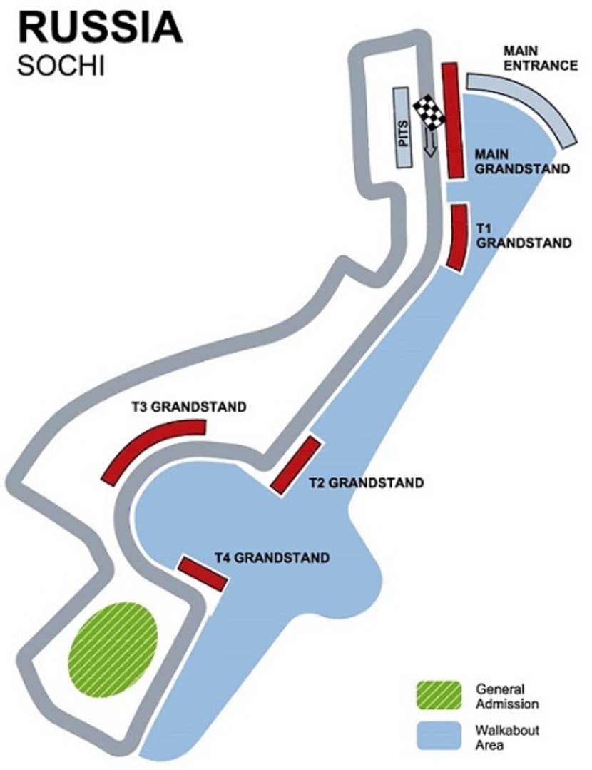 F1 Russland Streckenplan F1 Russland Streckenplan
