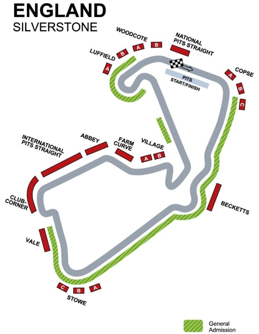 Moto GP England Streckenplan