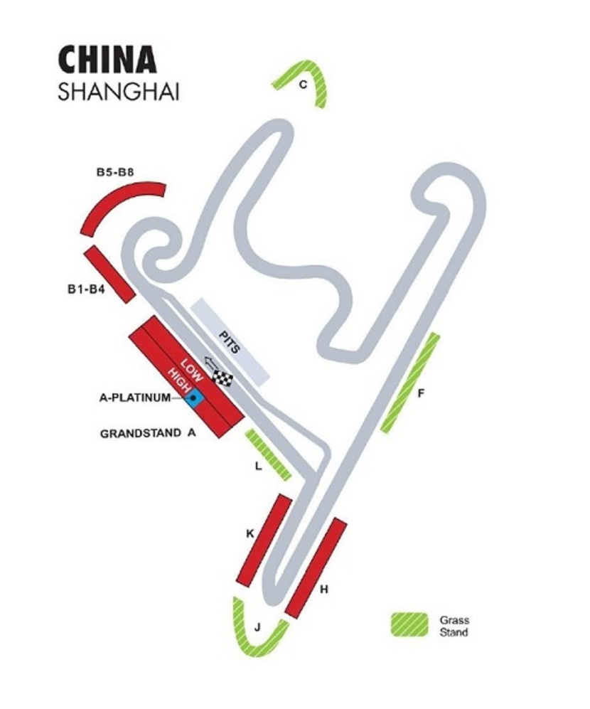 F1 China Streckenplan F1 China Streckenplan