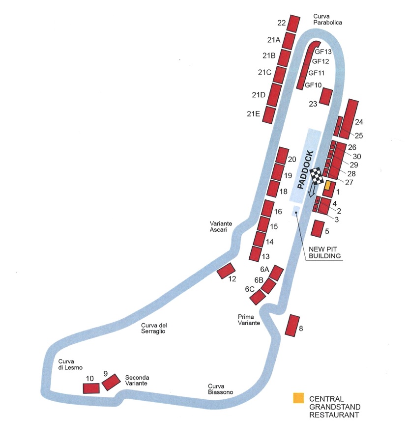 Streckenplan F1 Monza Streckenplan F1 Monza