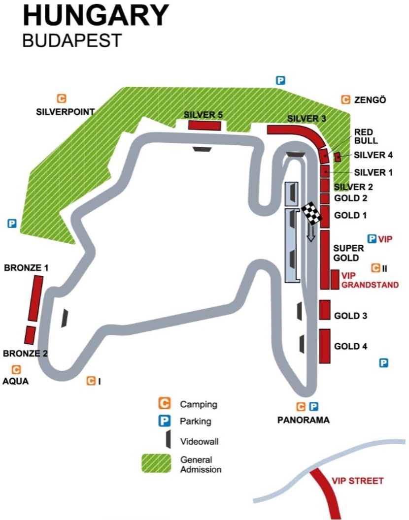 F1 Ungarn Streckenplan F1 Ungarn Streckenplan