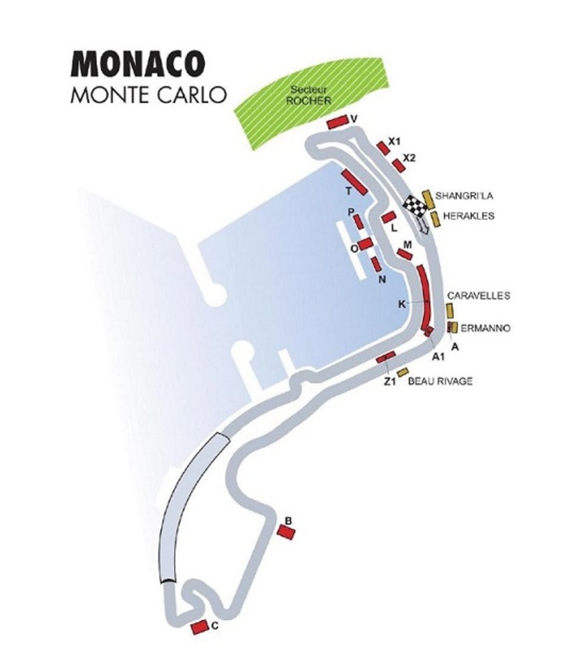 F1 Monaco Streckenplan