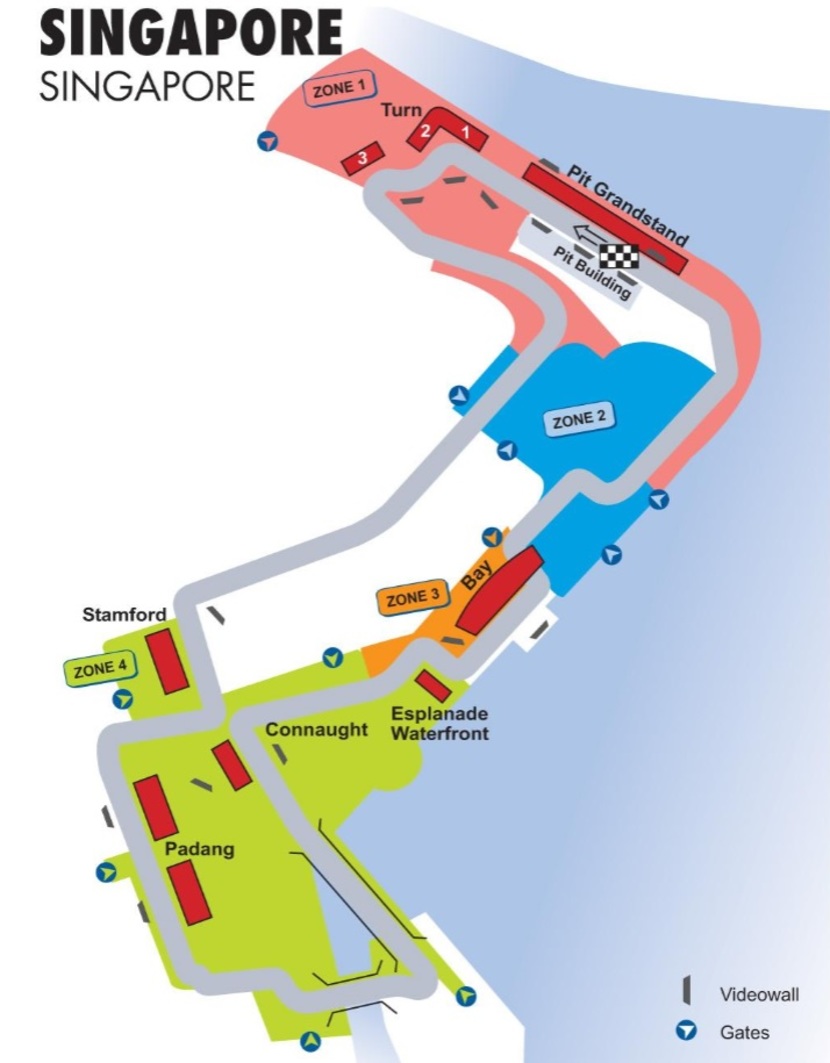 F1 Singapur Streckenplan F1 Singapur Streckenplan