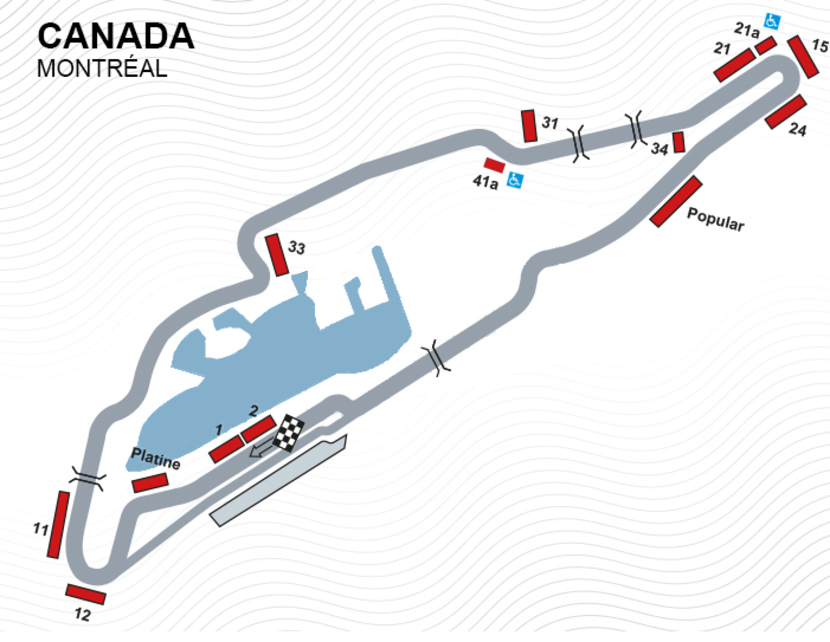 Streckenplan Kanada 2018 Streckenplan Kanada 2018