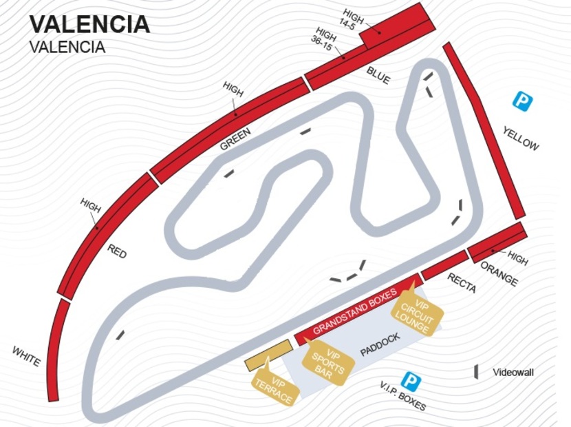 Moto GP Streckenplan Valencia